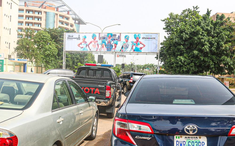 Outdoor advertising campaign displayed on a billboard